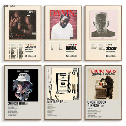 Hip-Hop Album Covers Canvas Art