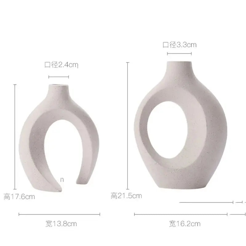 Hollow Modern Ceramic Vase Set