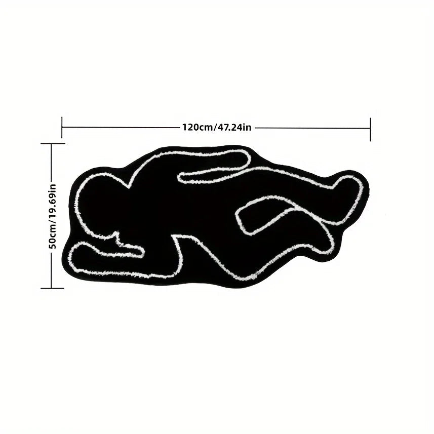 Humanoid Non-Slip Black Area Rug