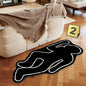 Humanoid Non-Slip Black Area Rug