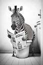 Humorous Animal Bathroom Canvas Print