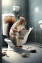 Humorous Animal Bathroom Canvas Print