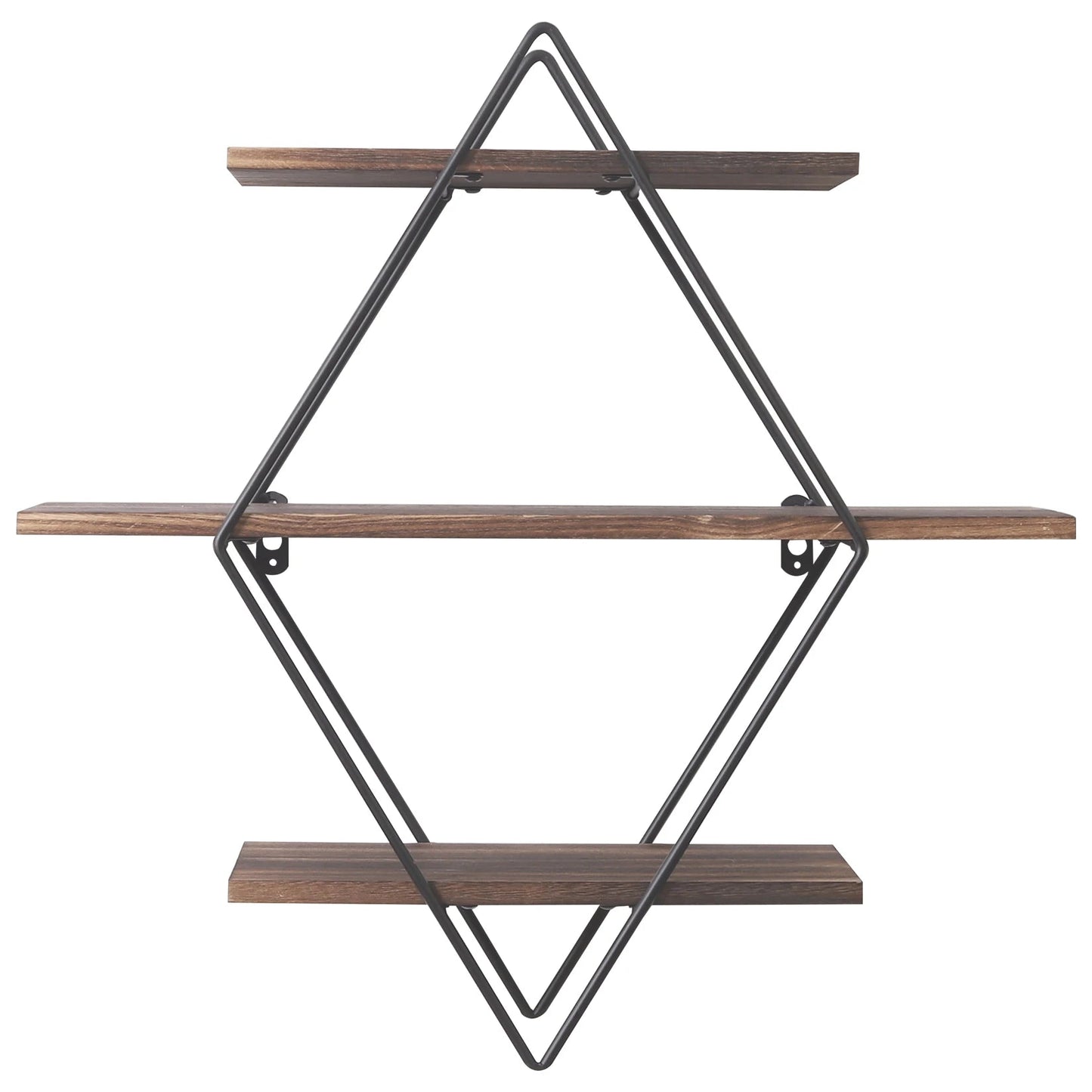 Industrial Wood Floating Shelf, 3 Tier