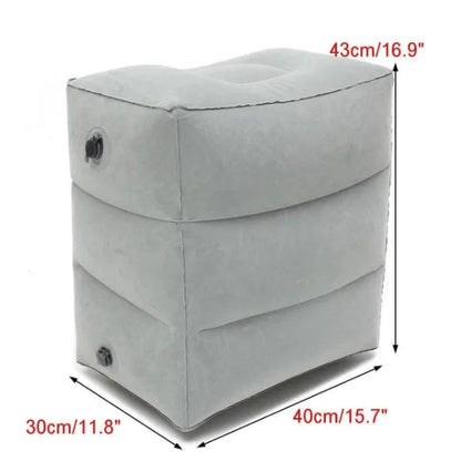 Inflatable Travel Footrest Pillow - Grey