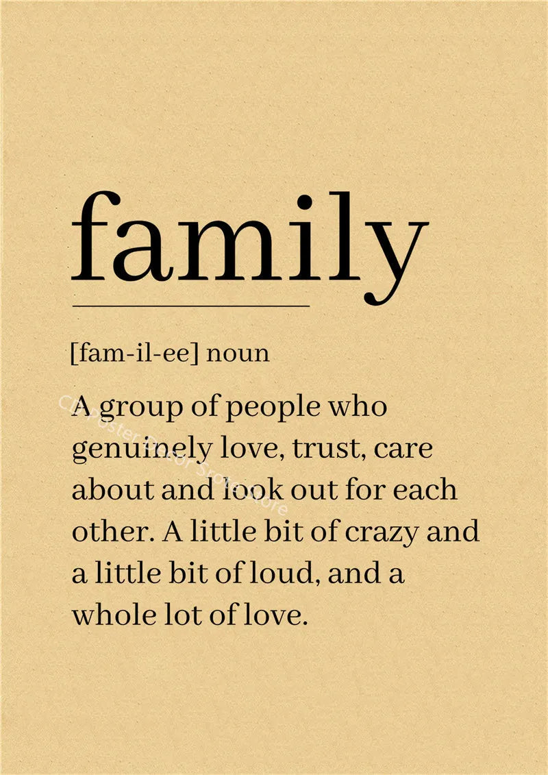 Inspirational Family Love Definition Poster