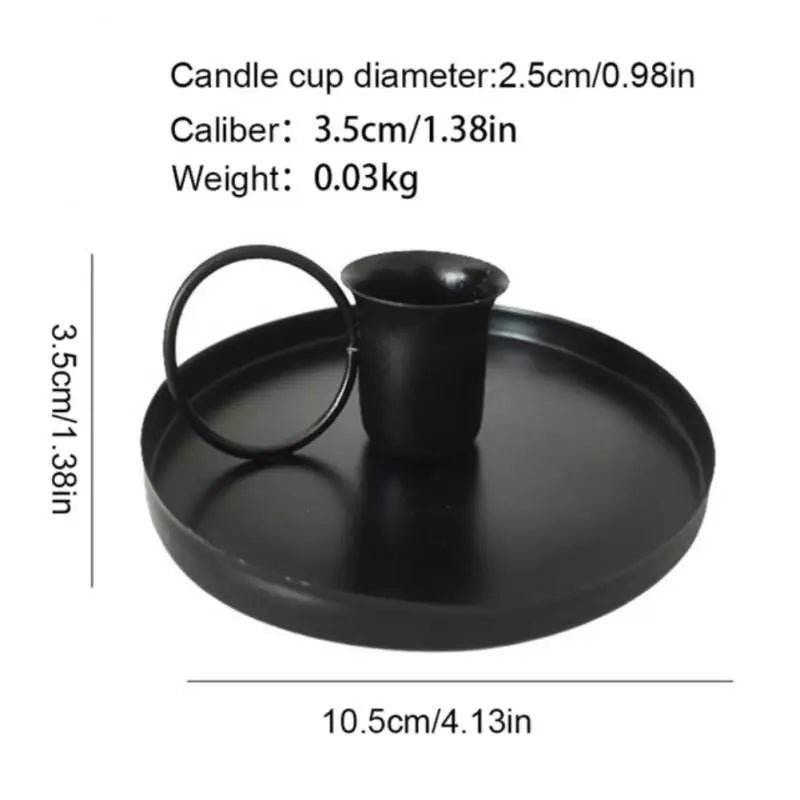 Iron Black Gold Plated Candle Holder