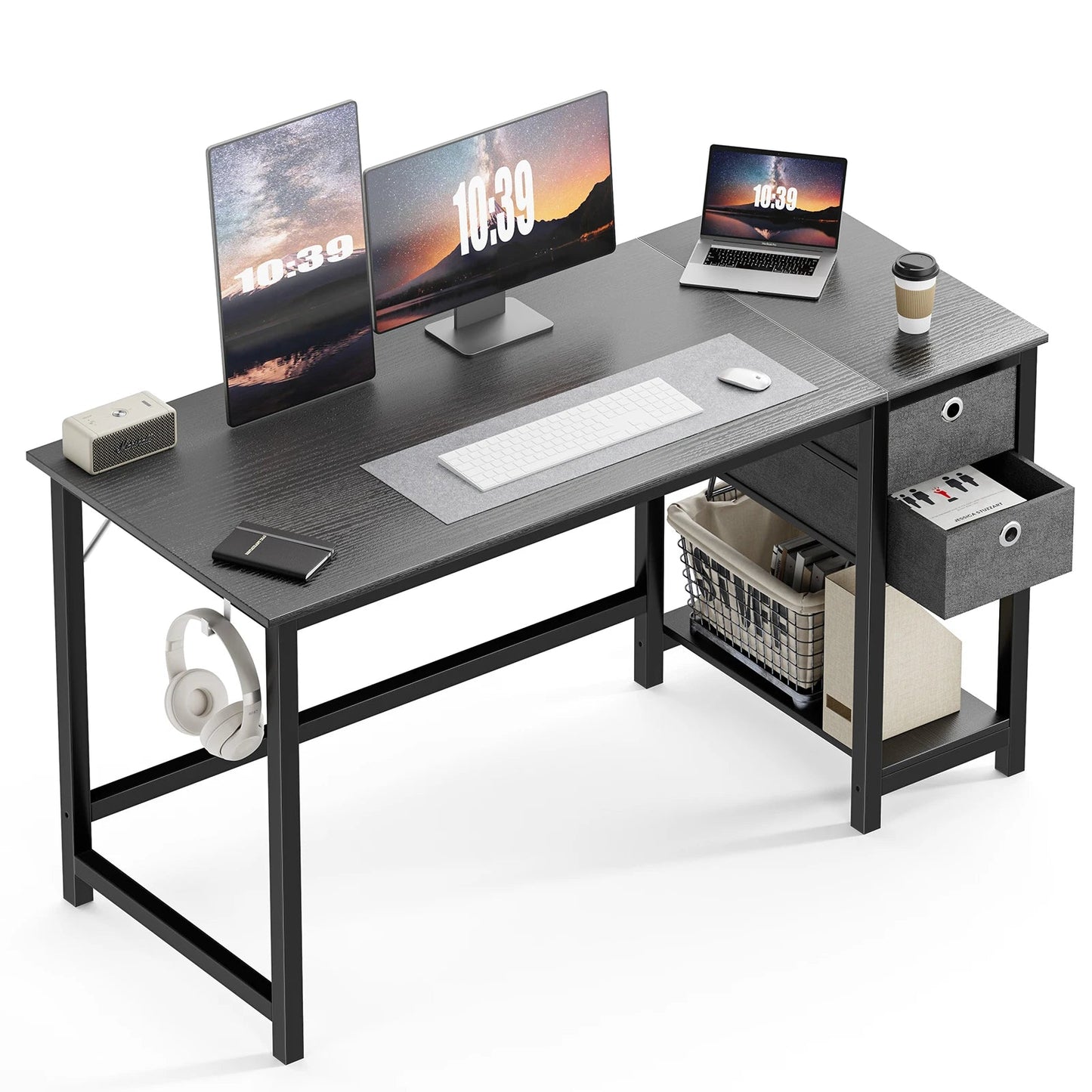 JHK 55-Inch Wooden Home Office Desk