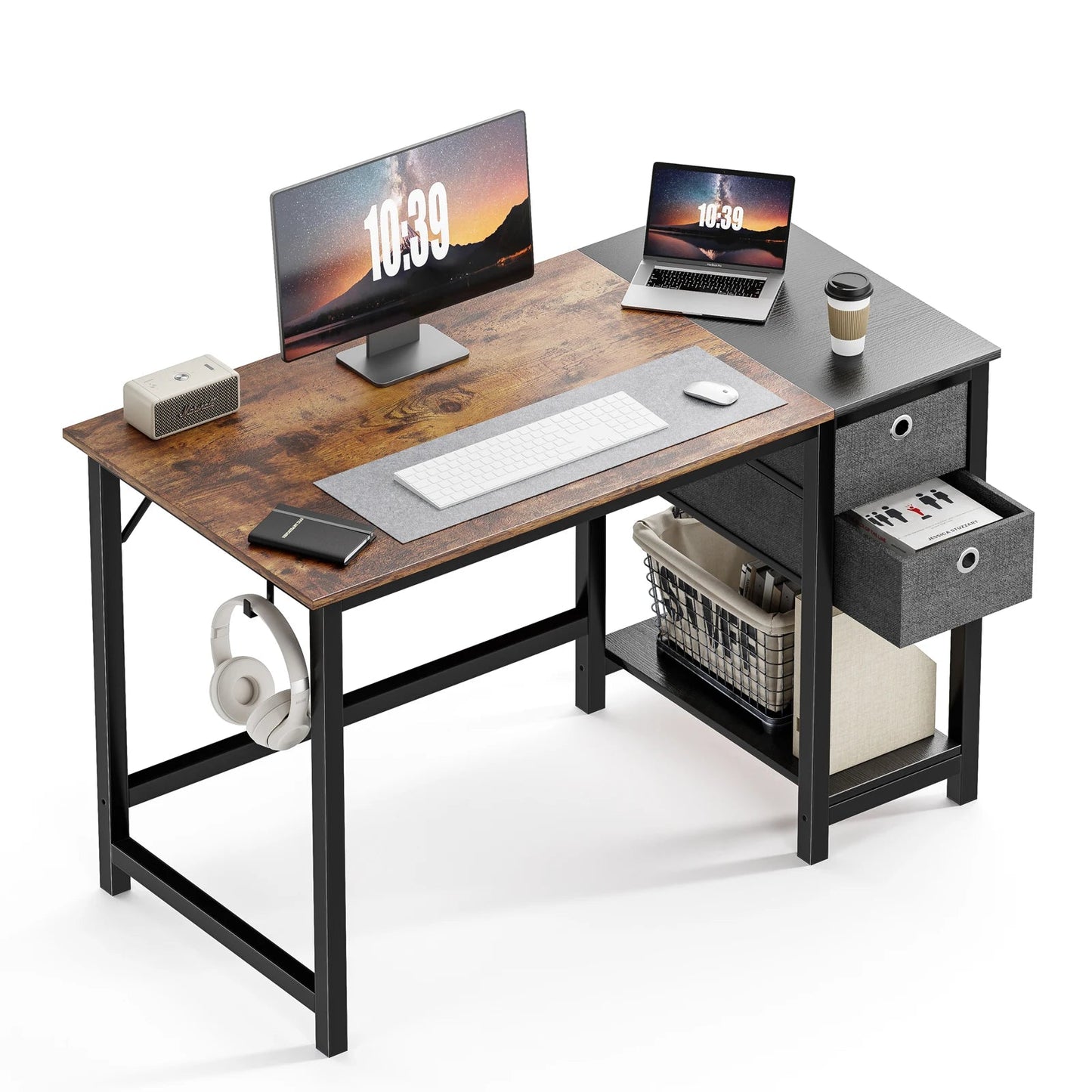 JHK 55-Inch Wooden Home Office Desk