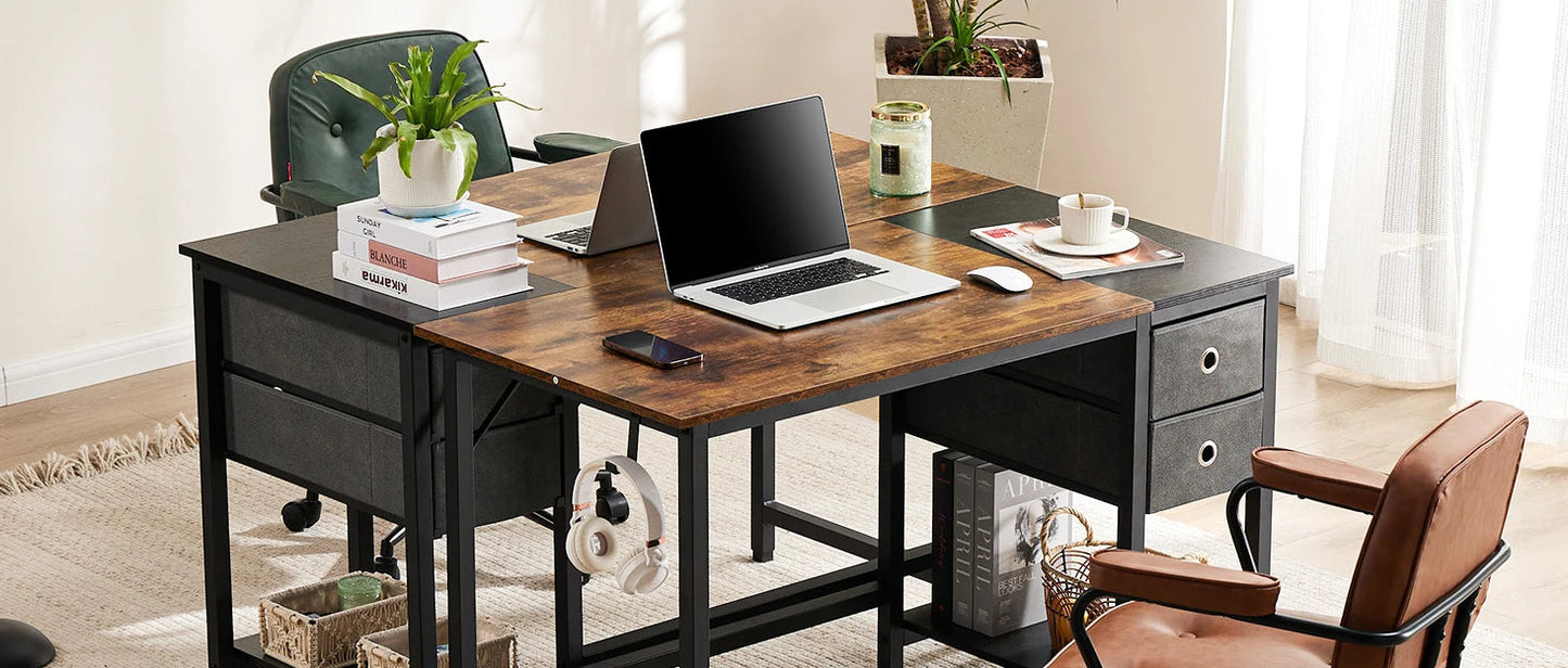 JHK 55-Inch Wooden Home Office Desk