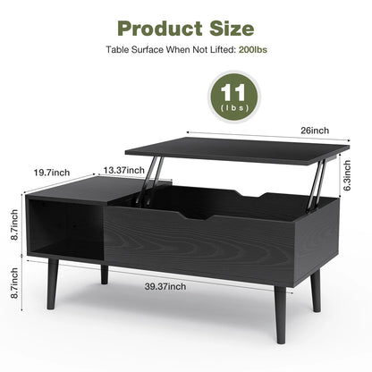 JHK Adjustable Lift Top Coffee Table