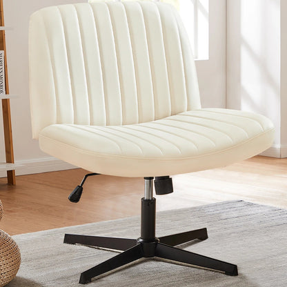 JHK Armless Wide Fabric Office Chair