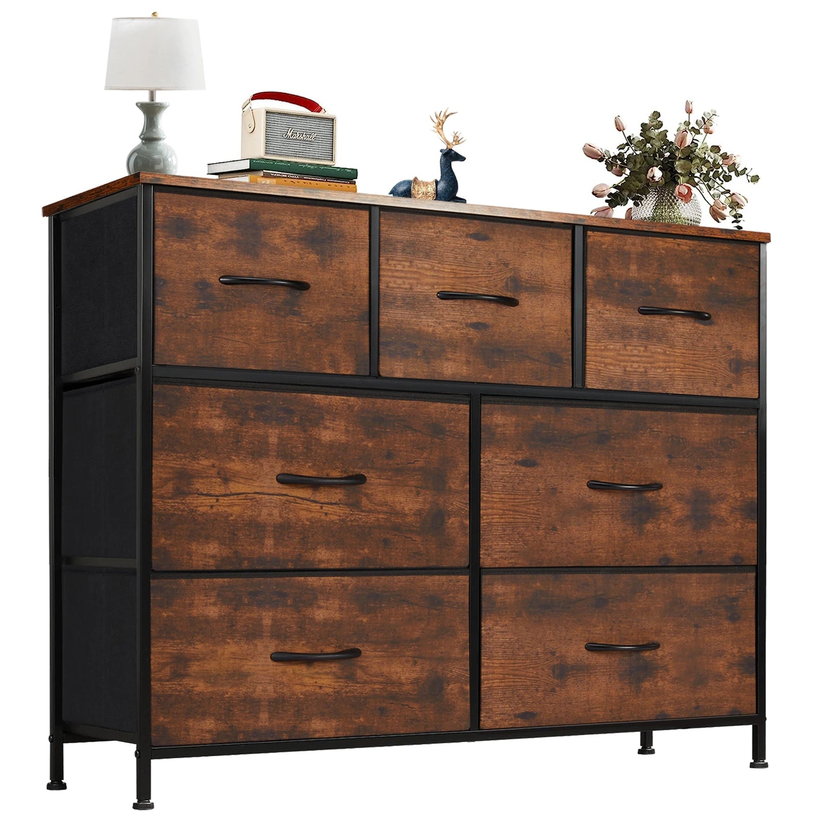 JHK Modern 7-Drawer Fabric Dresser for Stylish Organisation