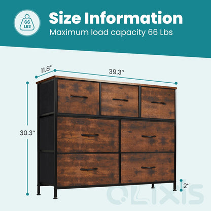 JHK Modern 7-Drawer Fabric Dresser for Stylish Organisation