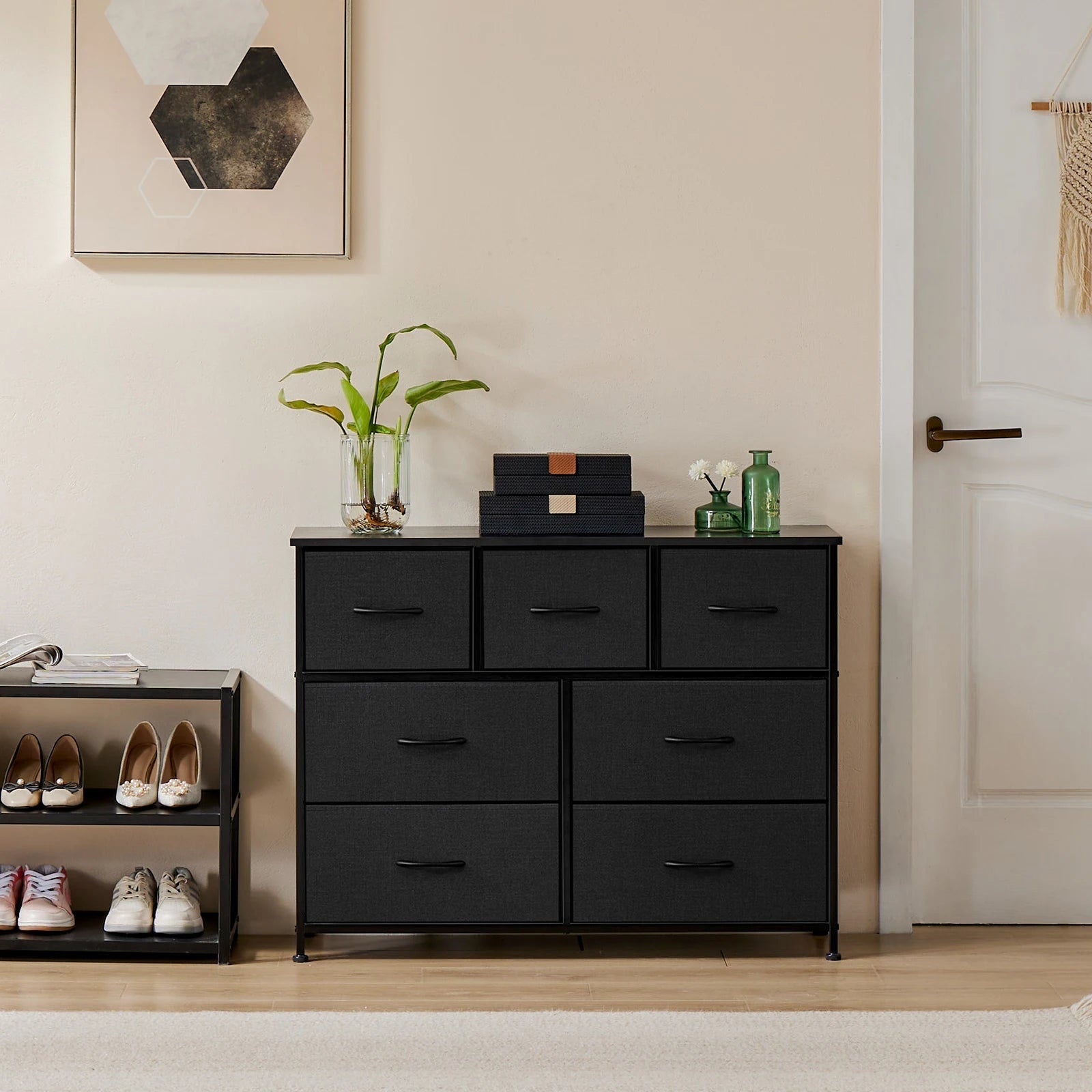 JHK Modern 7-Drawer Fabric Dresser for Stylish Organisation