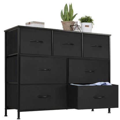 JHK Modern 7-Drawer Fabric Dresser for Stylish Organisation