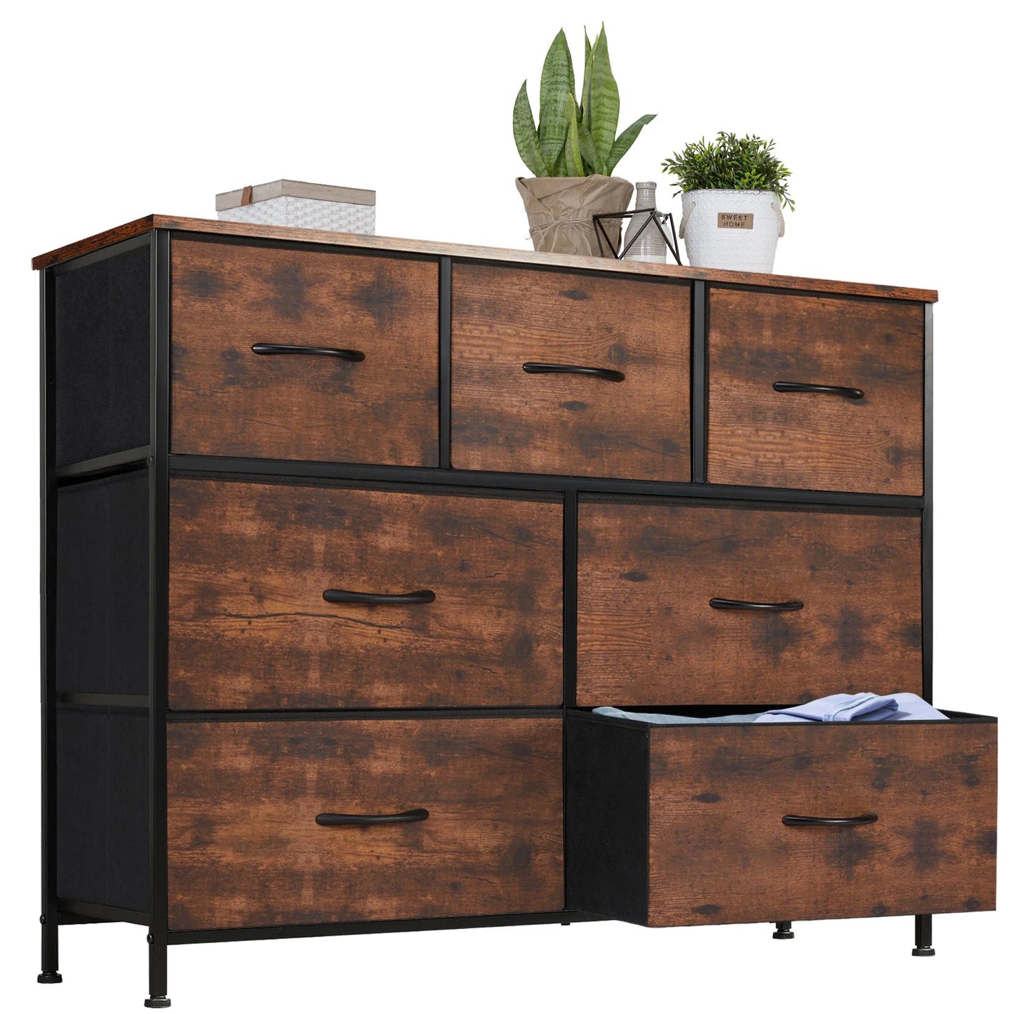 JHK Modern 7-Drawer Fabric Dresser for Stylish Organisation