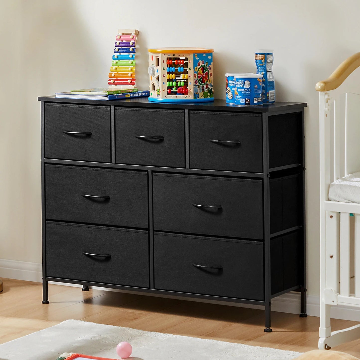 JHK Modern 7-Drawer Fabric Dresser for Stylish Organisation