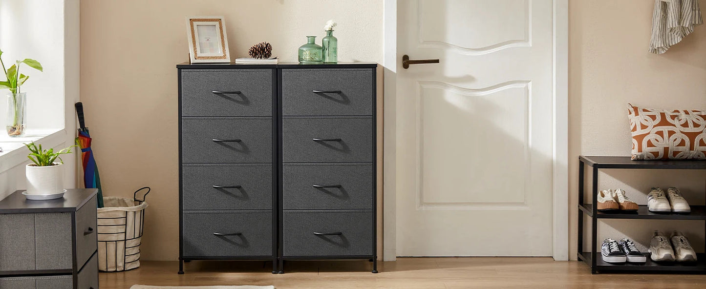 JHK Modern Fabric Multi-Drawer Cabinet