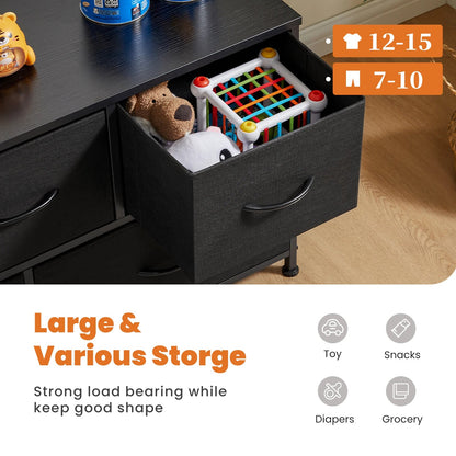 JHK Versatile 5-Drawer Fabric Shoe Cabinet