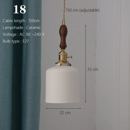 Japanese Ceramic Pendant Light - Elegant Minimalist Design