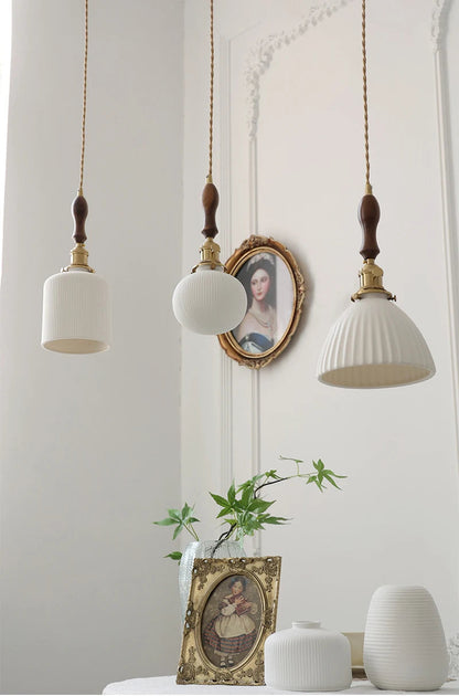 Japanese Ceramic Pendant Light - Elegant Minimalist Design