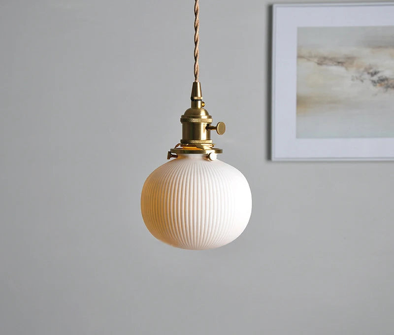 Japanese Ceramic Pendant Light - Elegant Minimalist Design