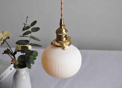 Japanese Ceramic Pendant Light - Elegant Minimalist Design