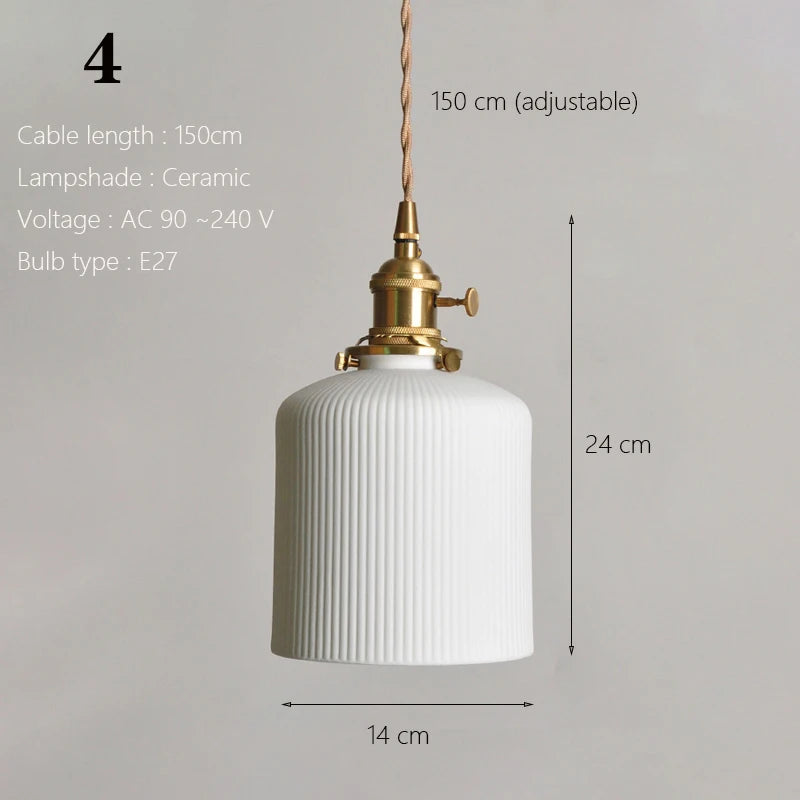 Japanese Ceramic Pendant Light - Elegant Minimalist Design