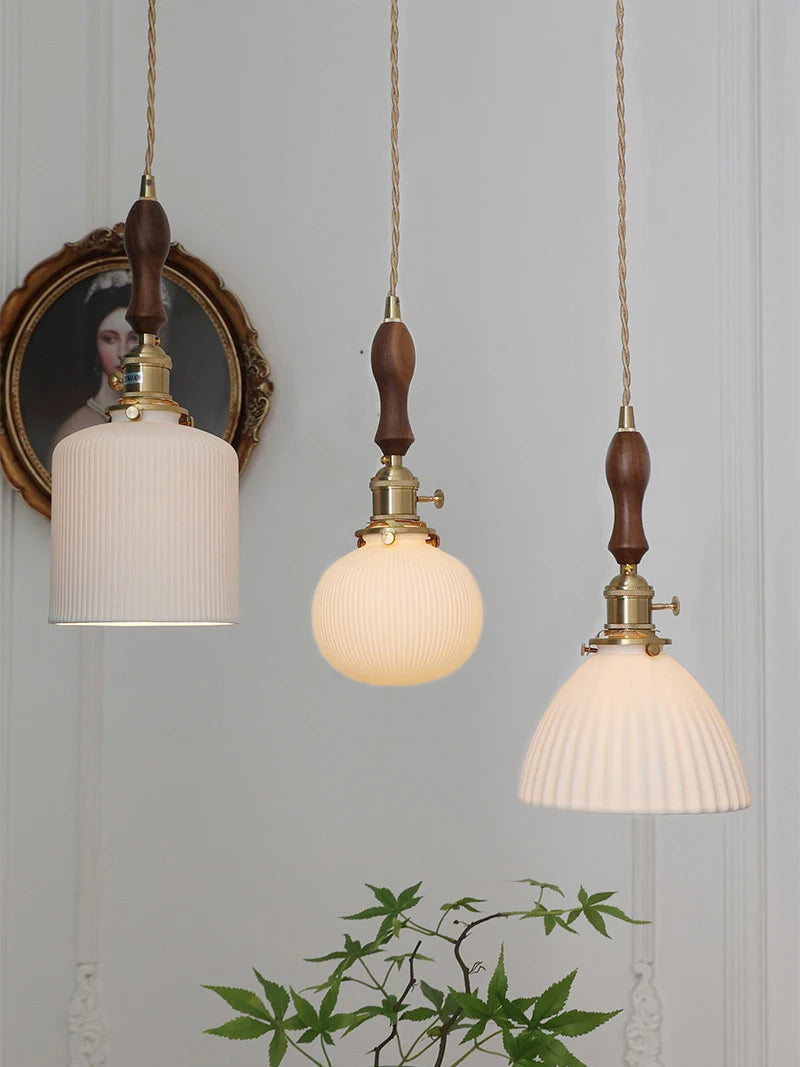 Japanese Ceramic Pendant Light - Elegant Minimalist Design