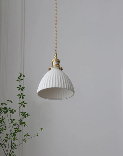 Japanese Ceramic Pendant Light - Elegant Minimalist Design