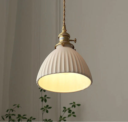 Japanese Ceramic Pendant Light - Elegant Minimalist Design