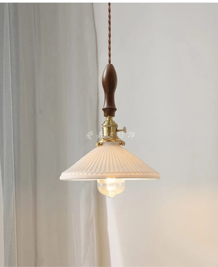 Japanese Ceramic Pendant Light - Elegant Minimalist Design