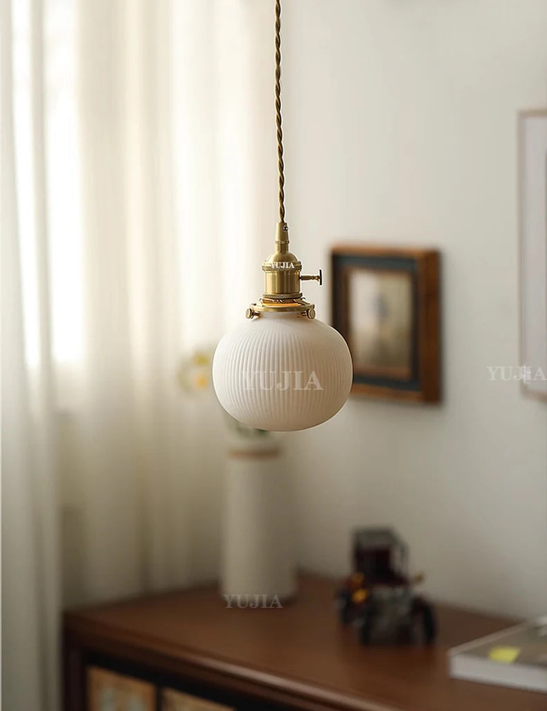 Japanese Ceramic Pendant Light - Elegant Minimalist Design