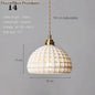 Japanese Ceramic Pendant Light with Polished Copper Finish