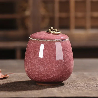 Japanese Cracked Ceramic Tea Storage