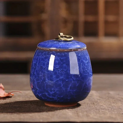 Japanese Cracked Ceramic Tea Storage