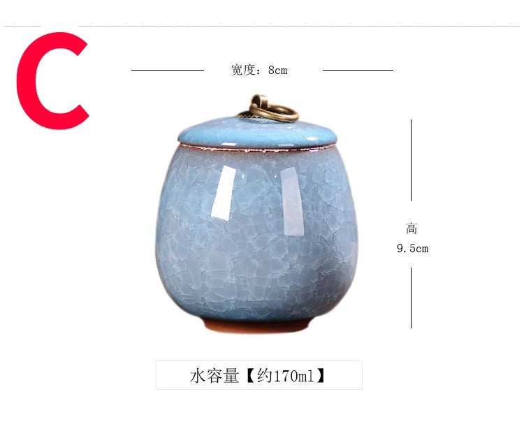 Japanese Cracked Ceramic Tea Storage