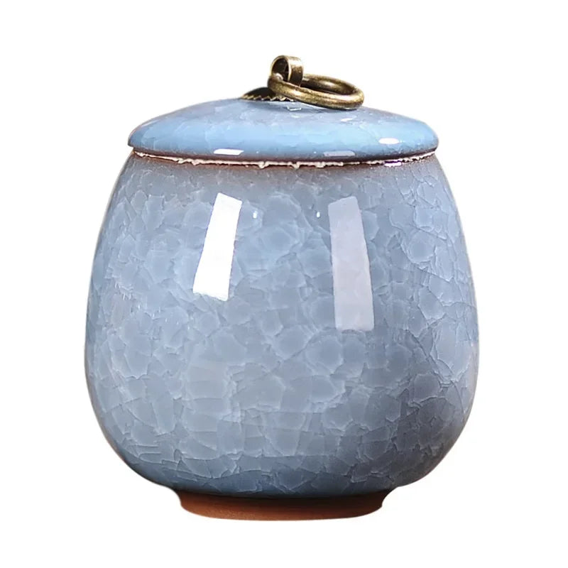 Japanese Cracked Ceramic Tea Storage