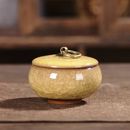 Japanese Cracked Ceramic Tea Storage