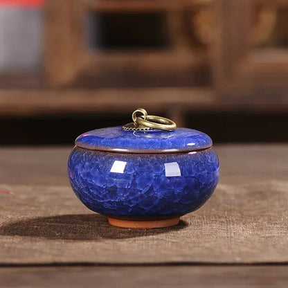 Japanese Cracked Ceramic Tea Storage