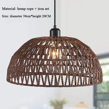 Japanese Hemp Rope Pendant Light