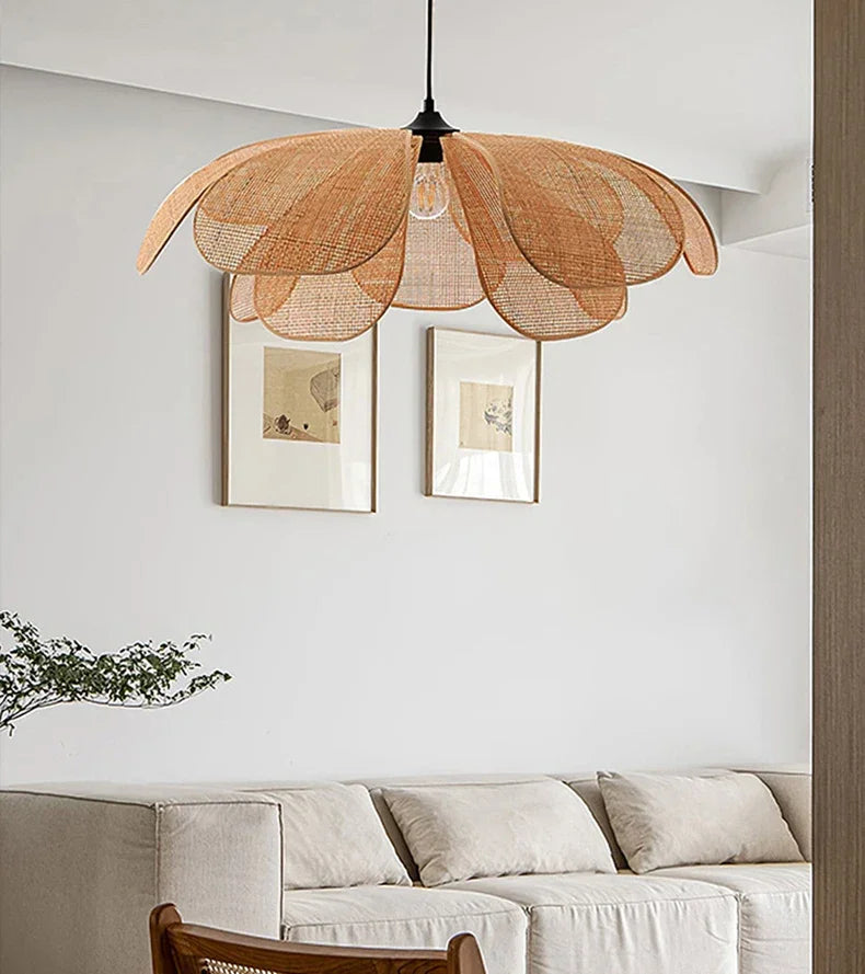 Japanese Rattan Pendant Lamp Chandelier