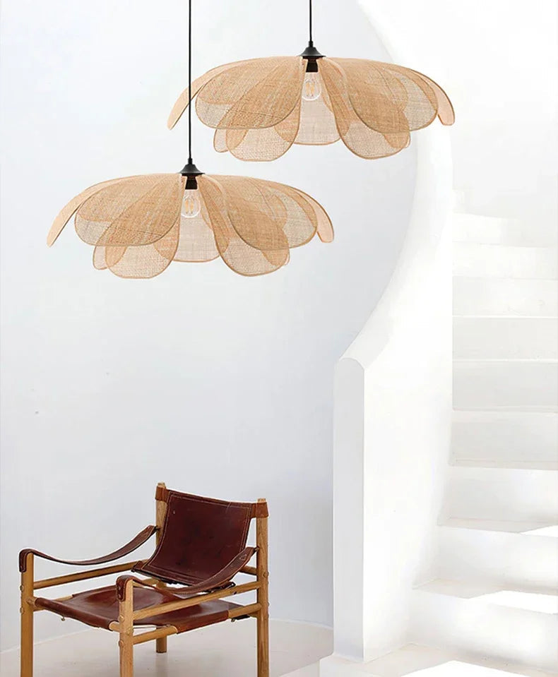 Japanese Rattan Pendant Lamp Chandelier