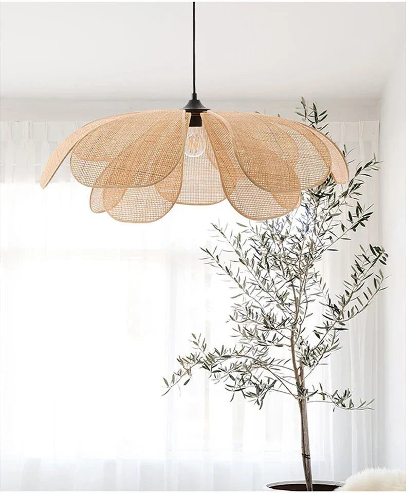 Japanese Rattan Pendant Lamp Chandelier