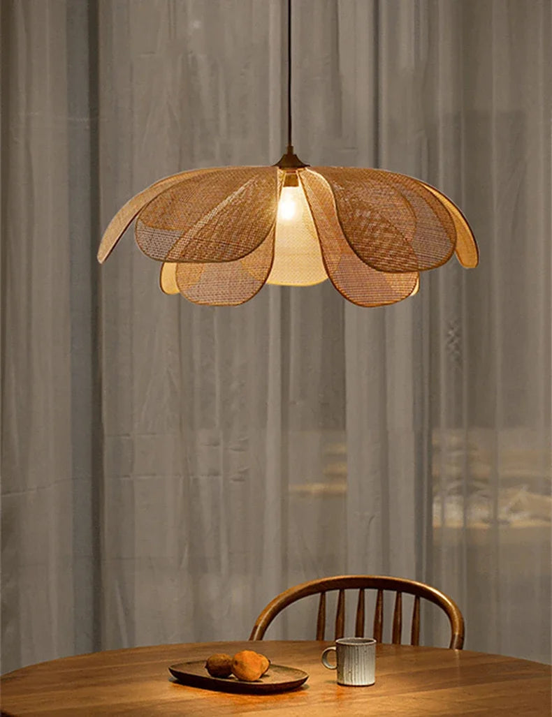 Japanese Rattan Pendant Lamp Chandelier