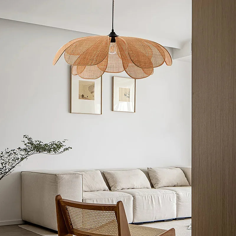 Japanese Rattan Pendant Lamp Chandelier