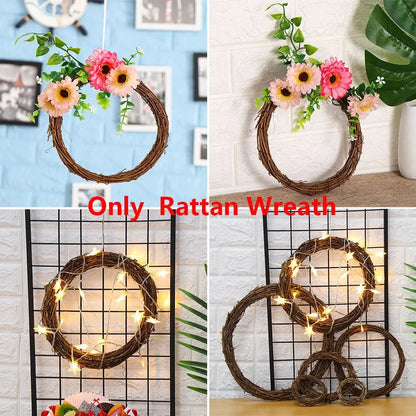 KANNERT Wicker Rattan Christmas Wreath