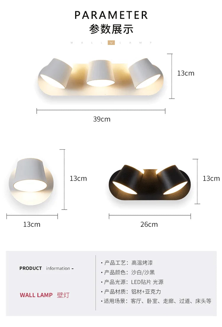 KICAAO Adjustable LED Wall Sconce