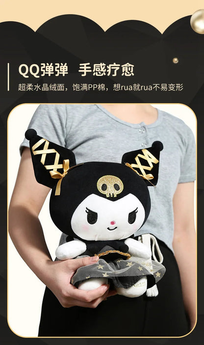 Kawaii Black Gold Kuromi Plush Pillow