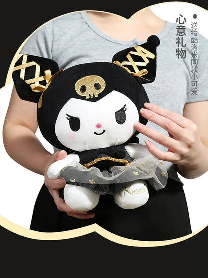 Kawaii Black Gold Kuromi Plush Pillow